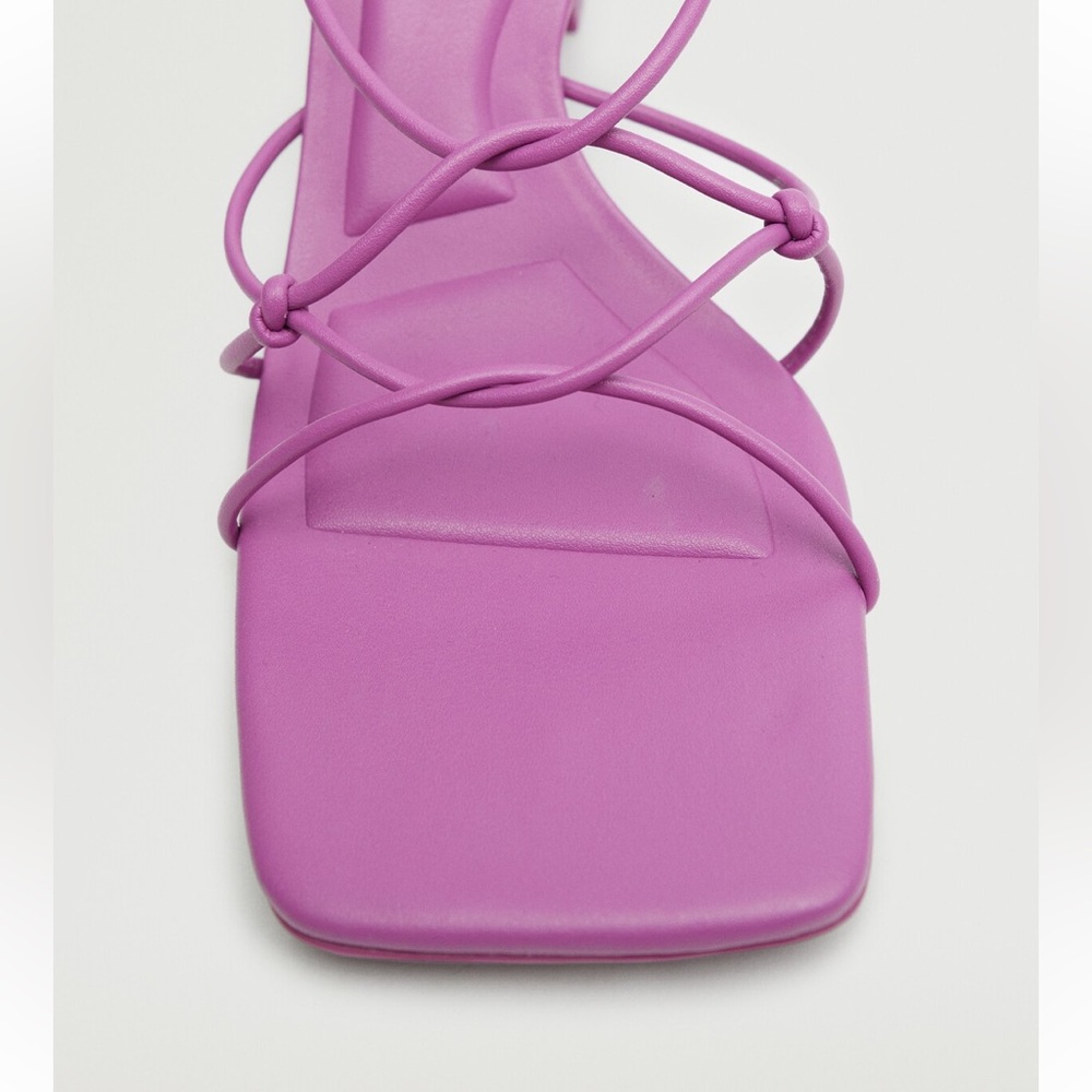 Fuchsia Square Toe Heels - Picture 3 of 7